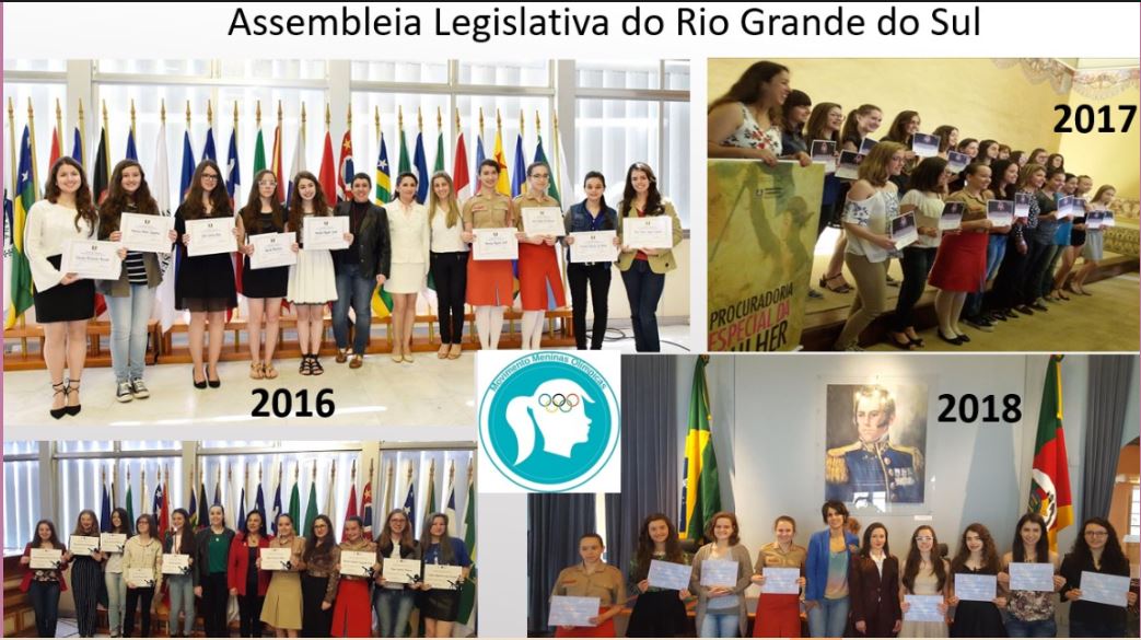 Homenagens do Movimento Meninas Olímpicas na Assembleia Legislativa do Rio Grande do Sul entre 2016 e 2018